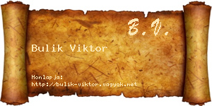 Bulik Viktor névjegykártya
